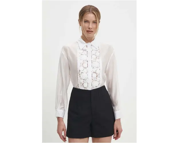 Answear Lab camasa femei, culoarea alb, cu guler clasic, regular