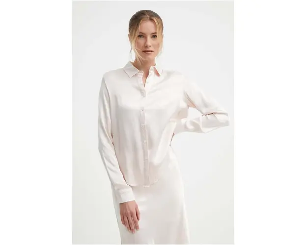 Answear Lab camasa femei, culoarea roz, cu guler clasic, relaxed