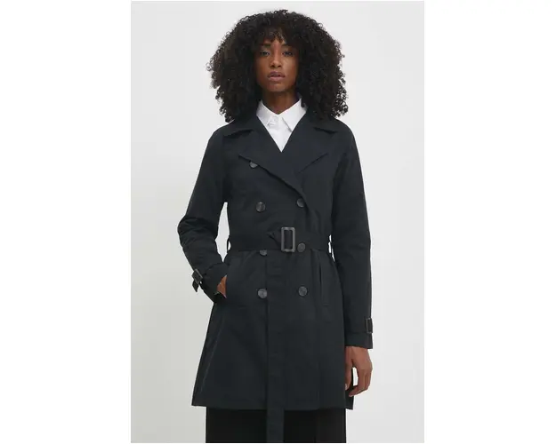 Answear Lab palton femei, culoarea negru, de tranzitie