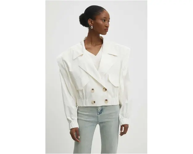 Answear Lab geaca femei, culoarea bej, de tranzitie, oversize