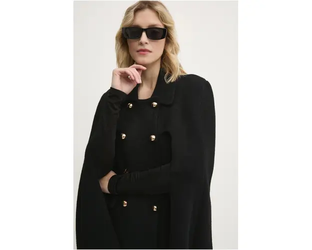 Answear Lab palton femei, culoarea negru, de tranzitie