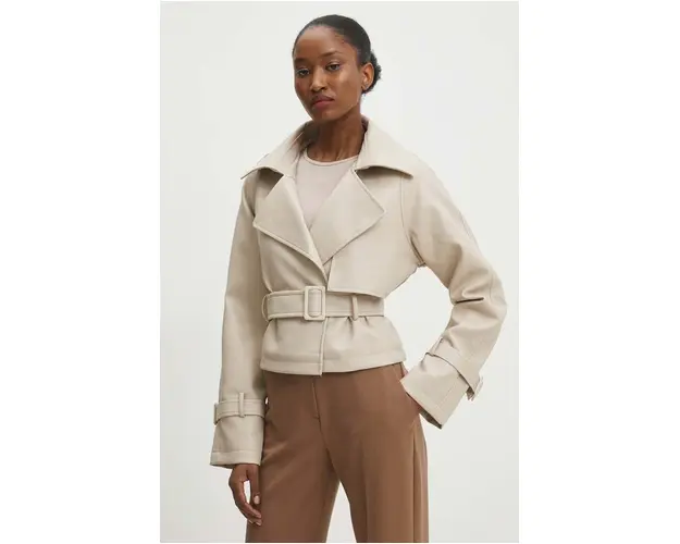 Answear Lab geaca femei, culoarea bej, de tranzitie