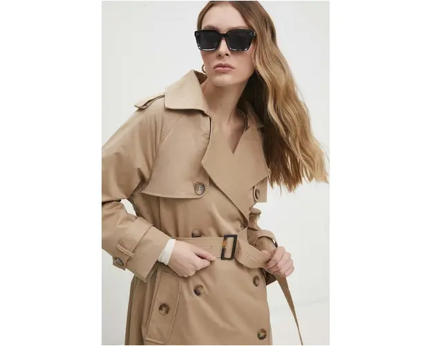 Answear Lab trenci femei, culoarea maro, de tranzitie, oversize
