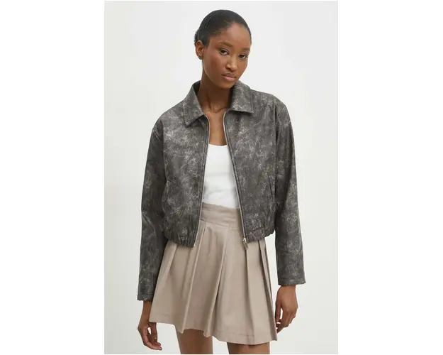 Answear Lab geaca femei, culoarea gri, de tranzitie