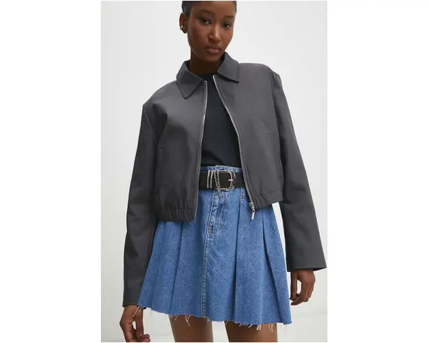 Answear Lab geaca femei, culoarea gri, de tranzitie