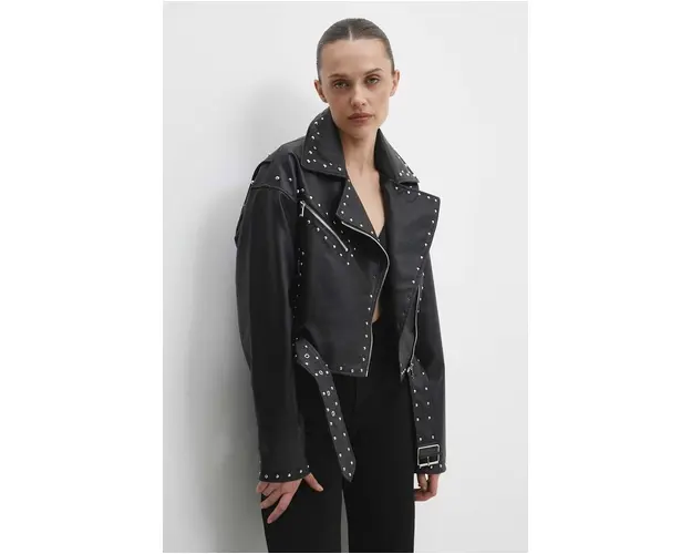Answear Lab geaca ramones femei, culoarea negru, de tranzitie, oversize