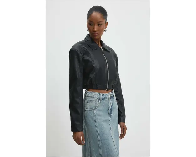 Answear Lab geaca femei, culoarea negru, de tranzitie