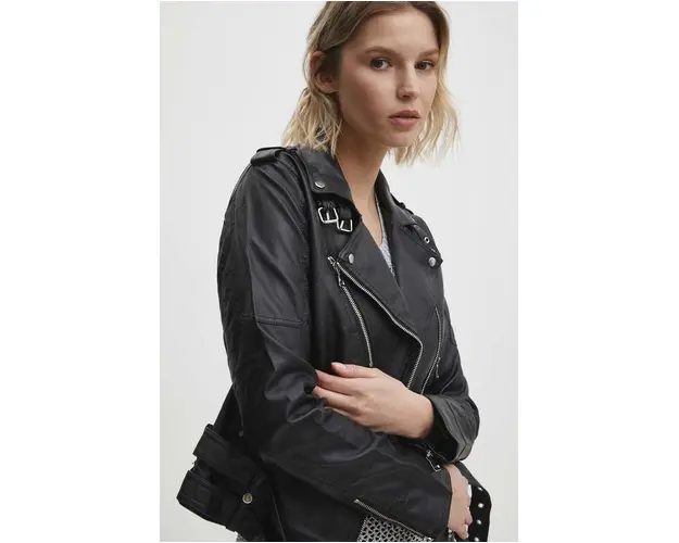 Answear Lab geaca ramones femei, culoarea negru, de tranzitie