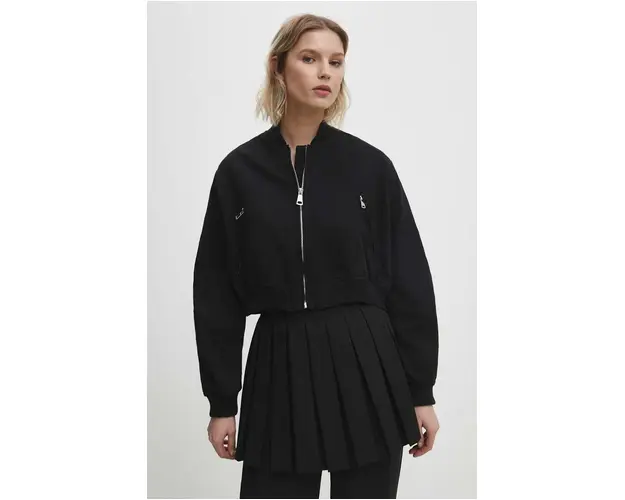 Answear Lab geaca femei, culoarea negru, de tranzitie, oversize