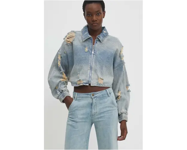 Answear Lab geaca jeans femei, de tranzitie, oversize