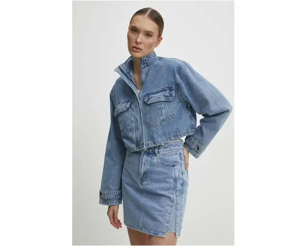 Answear Lab geaca jeans femei, de tranzitie, oversize