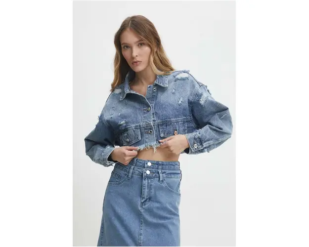 Answear Lab geaca jeans femei, de tranzitie, oversize