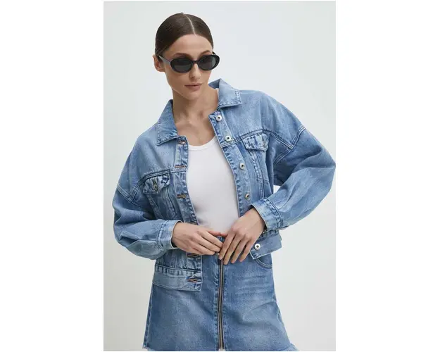 Answear Lab geaca jeans femei, de tranzitie, oversize