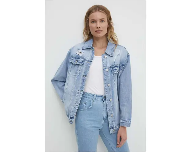 Answear Lab geaca jeans femei, de tranzitie, oversize