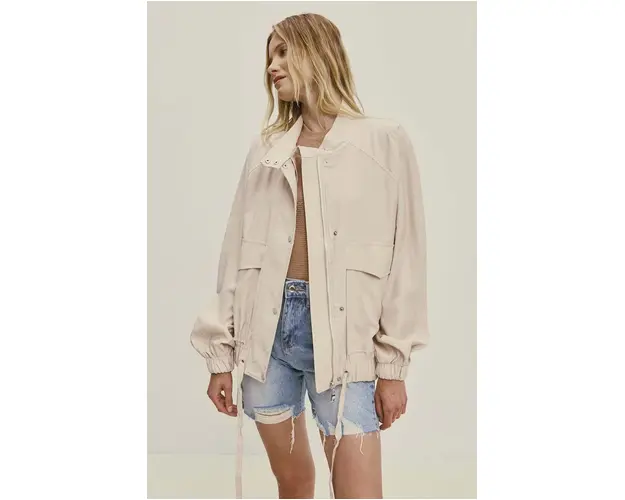 Answear Lab geaca femei, culoarea bej, de tranzitie, oversize