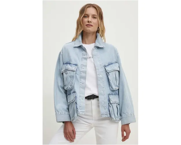 Answear Lab geaca jeans femei, de tranzitie, oversize