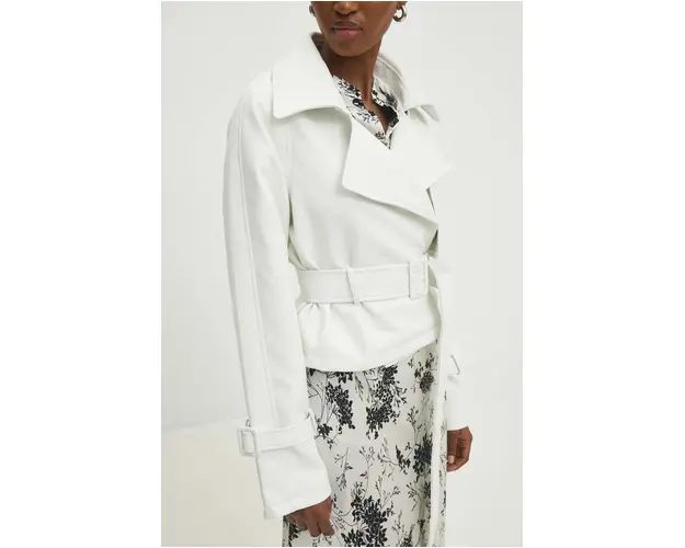 Answear Lab geaca femei, culoarea alb, de tranzitie