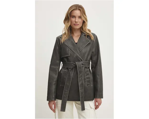 Answear Lab geaca femei, culoarea gri, de tranzitie