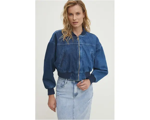 Answear Lab jacheta bomber din denim de tranzitie