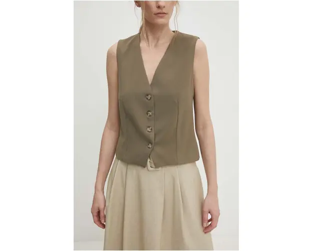 Answear Lab vesta culoarea verde, desfacut