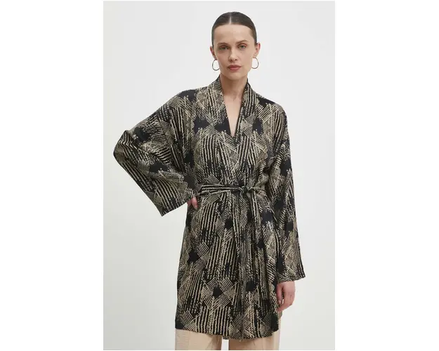 Answear Lab kimono culoarea negru, modelator