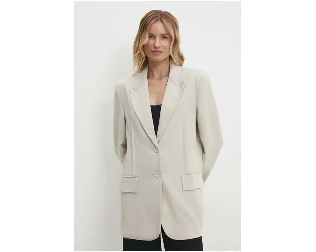 Answear Lab sacou culoarea bej, oversize, neted