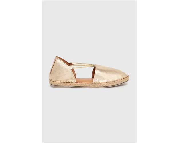 Answear Lab espadrile de piele culoarea auriu