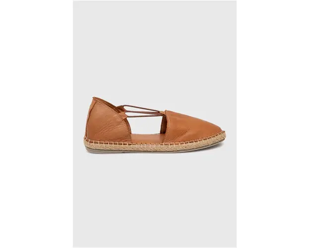 Answear Lab espadrile de piele culoarea maro
