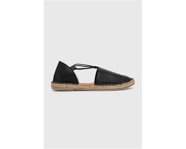 Answear Lab espadrile de piele culoarea negru