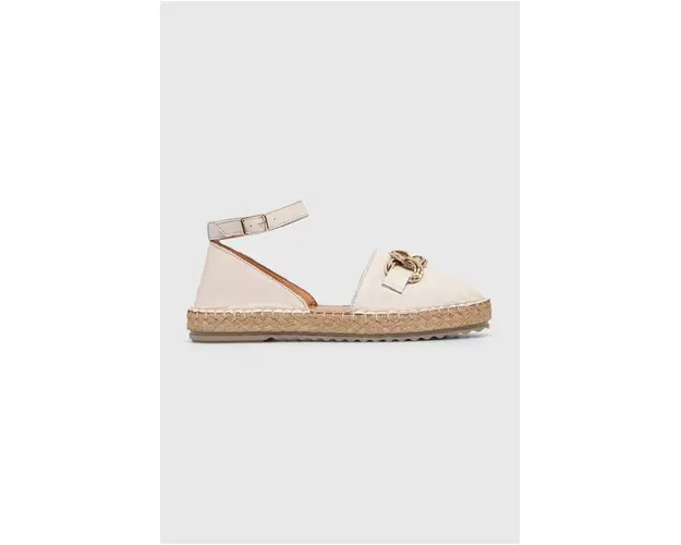 Answear Lab espadrile de piele culoarea bej