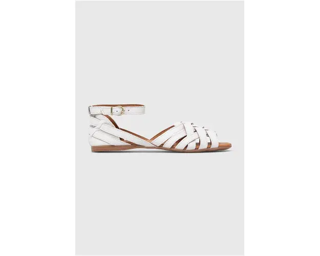 Answear Lab sandale de piele femei, culoarea alb
