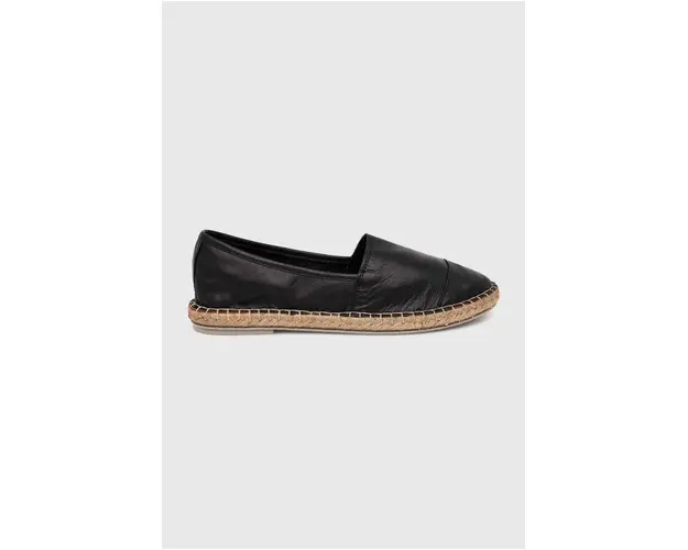 Answear Lab espadrile de piele culoarea negru