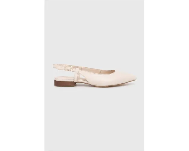 Answear Lab balerini de piele culoarea bej, cu toc deschis