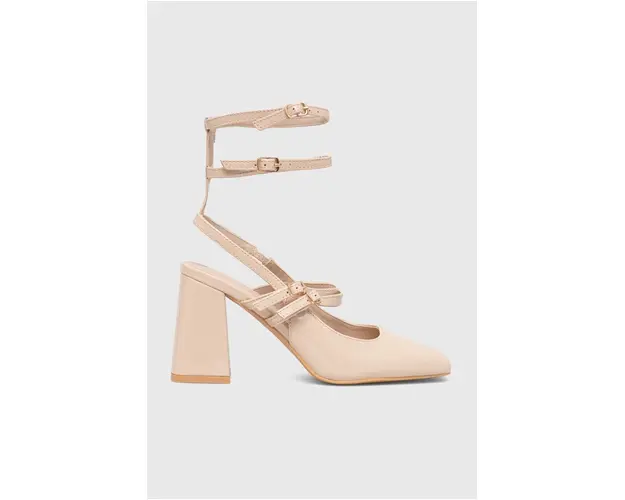 Answear Lab pumps culoarea bej, cu toc drept, cu toc deschis