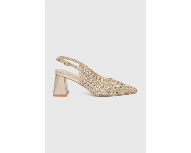 Answear Lab pumps culoarea auriu, cu toc drept, cu toc deschis