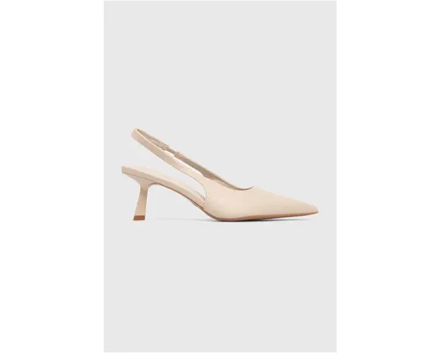 Answear Lab pantofi cu toc culoarea bej