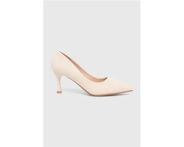 Answear Lab pantofi cu toc culoarea bej