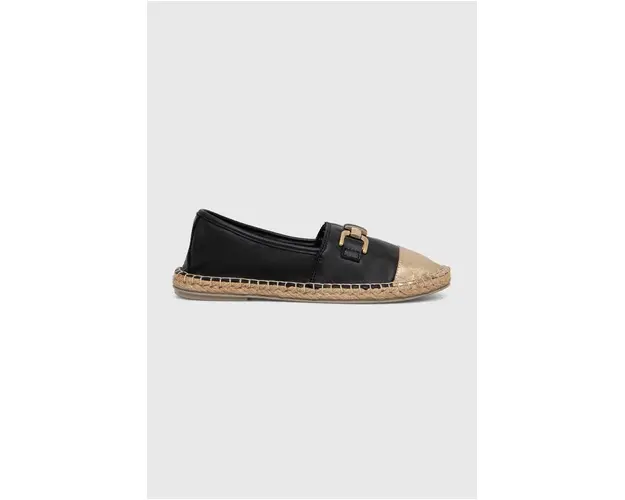 Answear Lab espadrile de piele culoarea negru