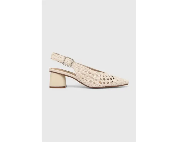Answear Lab pumps culoarea bej, cu toc drept, cu toc deschis