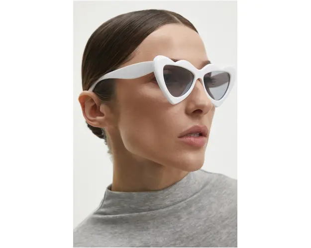 Answear Lab ochelari de soare femei, culoarea alb