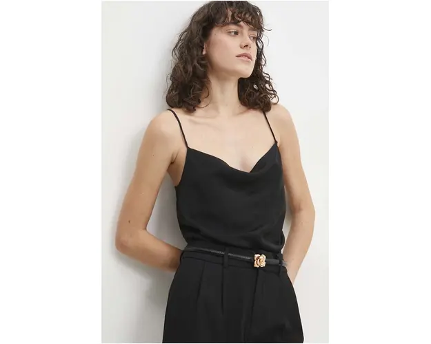 Answear Lab curea de piele femei, culoarea negru