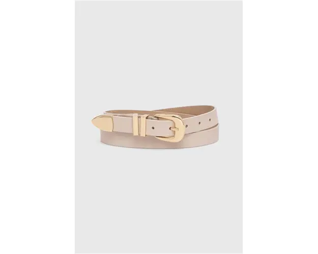 Answear Lab curea de piele femei, culoarea bej