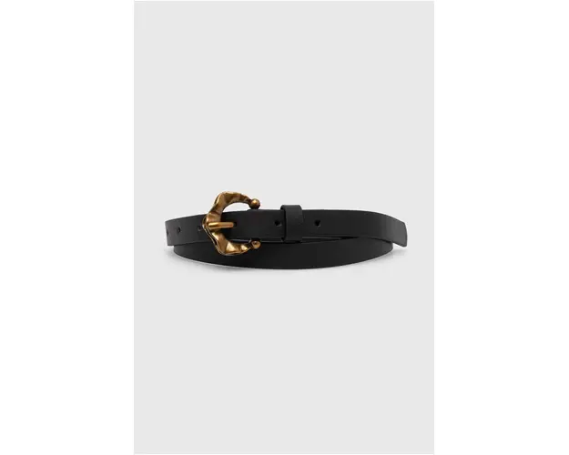 Answear Lab curea de piele femei, culoarea negru