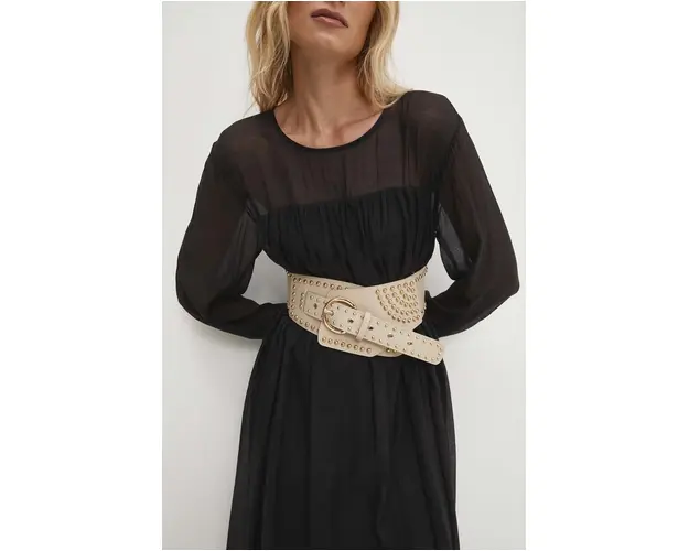 Answear Lab curea de piele femei, culoarea bej