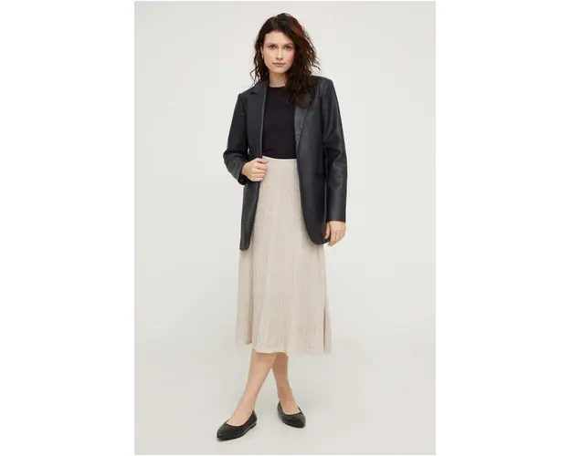 Answear Lab fusta culoarea bej, midi, evazati