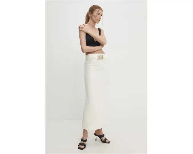 Answear Lab fusta culoarea bej, midi, drept