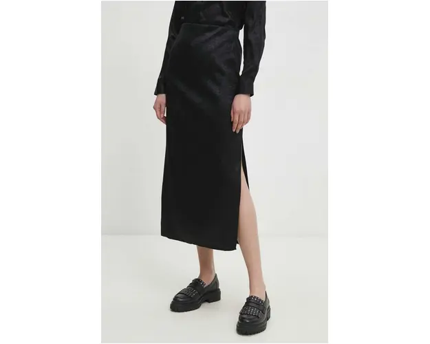Answear Lab fusta culoarea negru, midi, creion