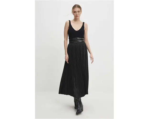 Answear Lab fusta culoarea negru, maxi, evazati