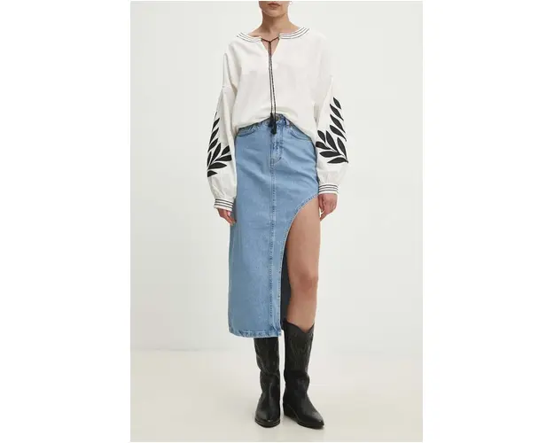 Answear Lab fusta jeans maxi, drept