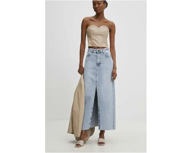 Answear Lab fusta jeans maxi, drept